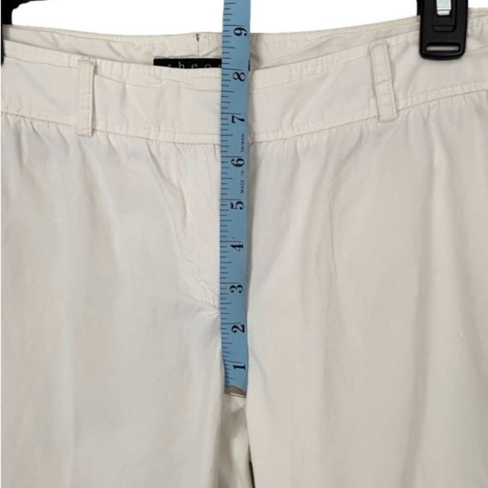 COPY - THEORY Pants Wide Leg  Cotton Ivory/White  Size 6 - Picture 12 of 16